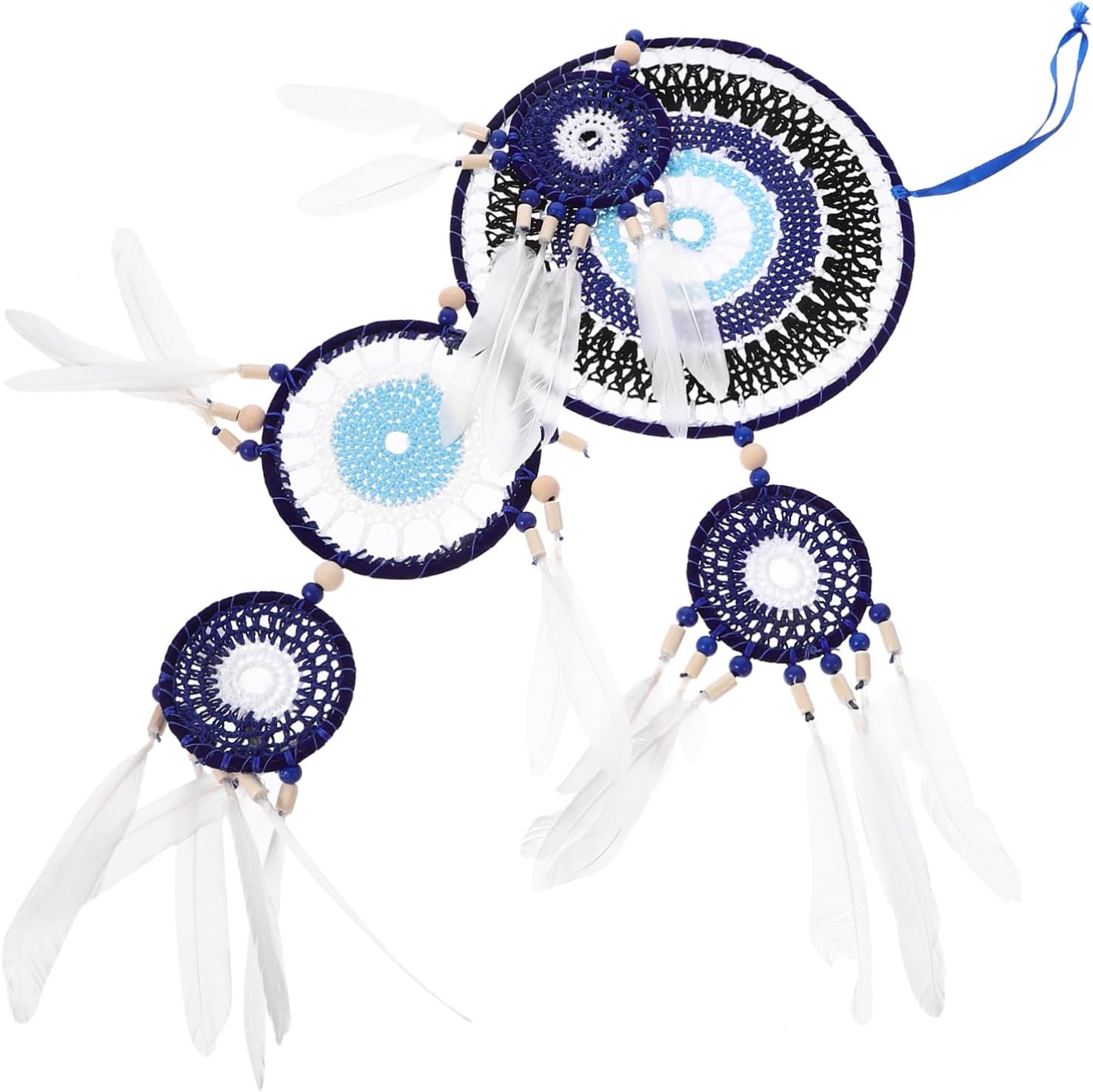 Kichvoe Evil Eyes Decorative Dream Catcher Pendant Handmade Wall Hanging for Bedroom Chic Macrame Design for Home Decor Unique Evil Eye Charm for Protection and Blessings