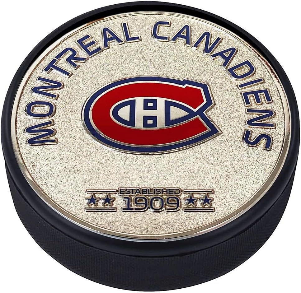 Sports Decor Medallion Puck - Montreal Canadiens Silver Established