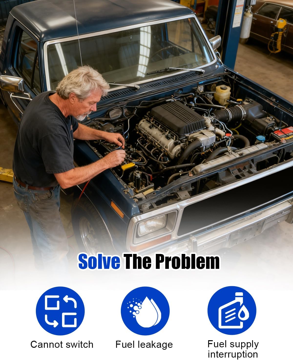 U7001 Fuel Tank Selector Valve Fit for Ford F150 Chevy C10 G10 G30 K20 P30 GMC C1500 C2500 K1500 R1500 R2500 Dodge B100 B150 1974-1994 Oldsmobile Pontiac Replace 12336291 14029228