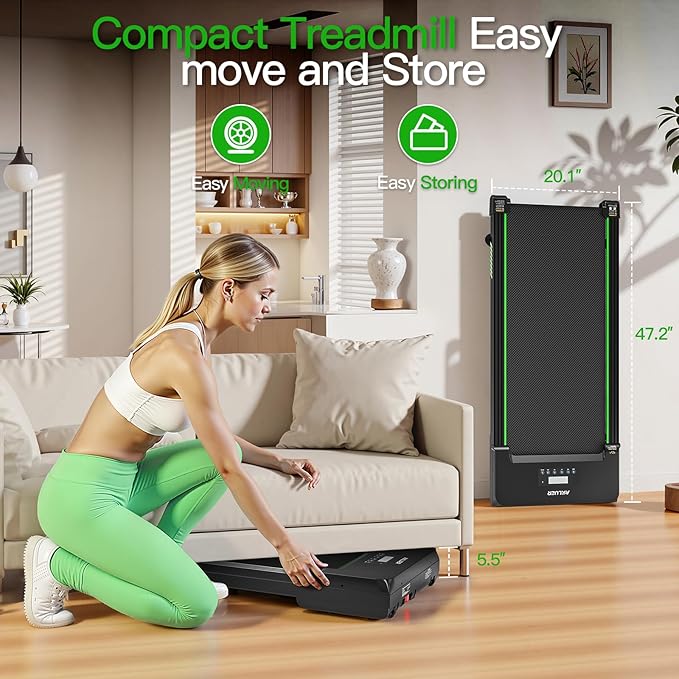 Caminadora Eléctrica Plegable con Inclinación 12% Verde miniatura 9