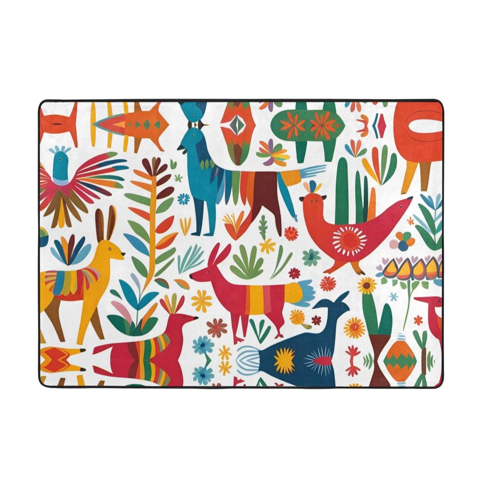 Tapis de sol mexicain Otomi doux pour masquer un sol froid