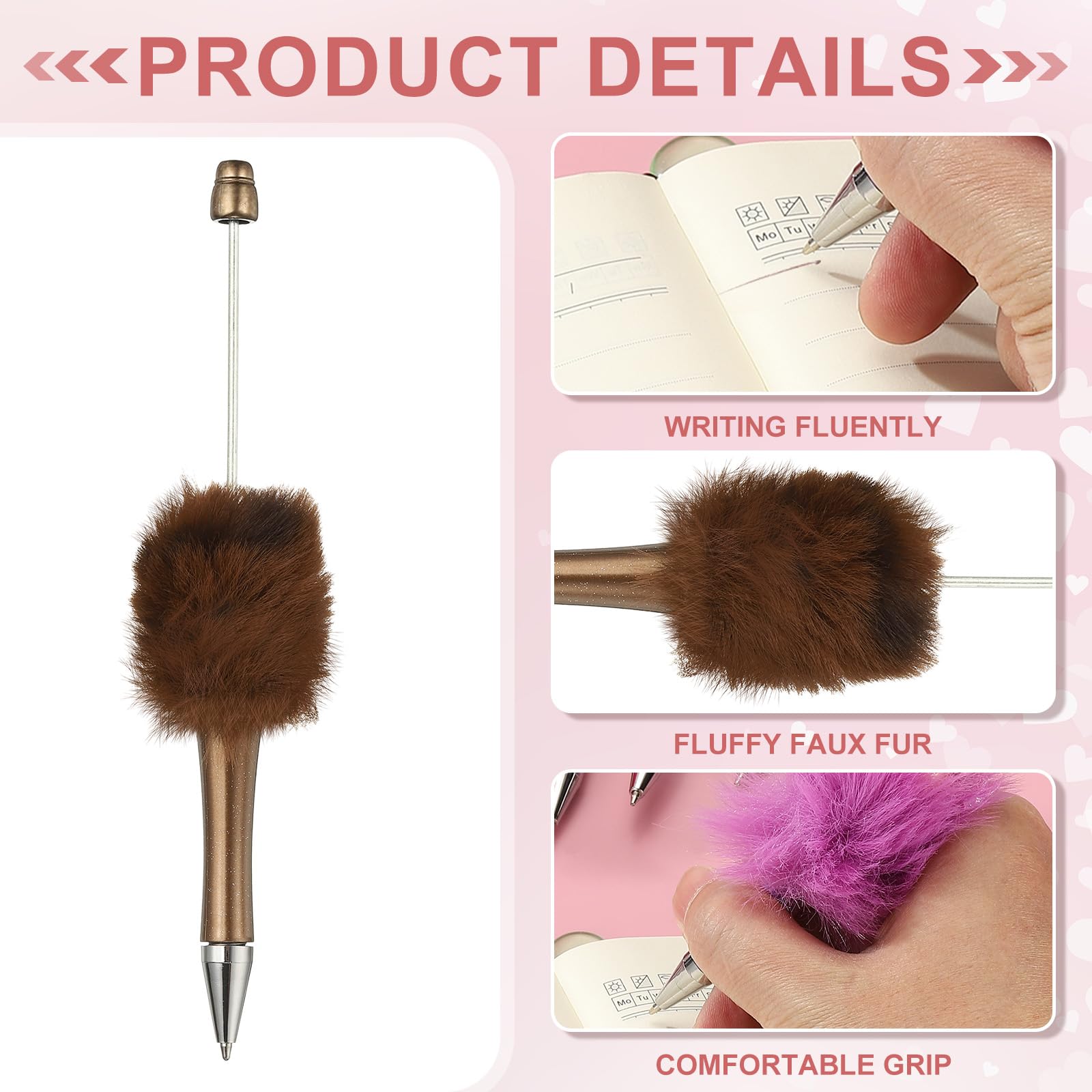 PATIKIL 5Pcs Fluffy Beadable Pens - Image 3