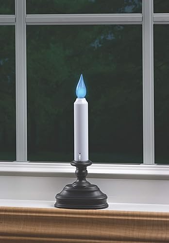Miniatura 8 de Xodus Innovations FR1310A-4 - Vela de ventana sin llama de 8.5 pulgadas, funciona con pilas, del atardecer al amanecer y color de llama LED azul o