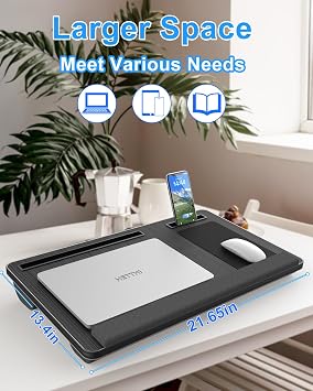 HETTHI Home Office Lap Desks, X-Large Adujustable Laptop Bed Desk and Portable Laptop Lap Desk for Writing Working Reading Eating