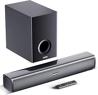 Mivi Fort H120 Soundbar - 120W Home Theatre Sound Bar, 2.1 Channel, 2 in-Built Speakers and 1 External Subwoofer, Multiple EQ & Input Modes, Made in India Sound bar for TV