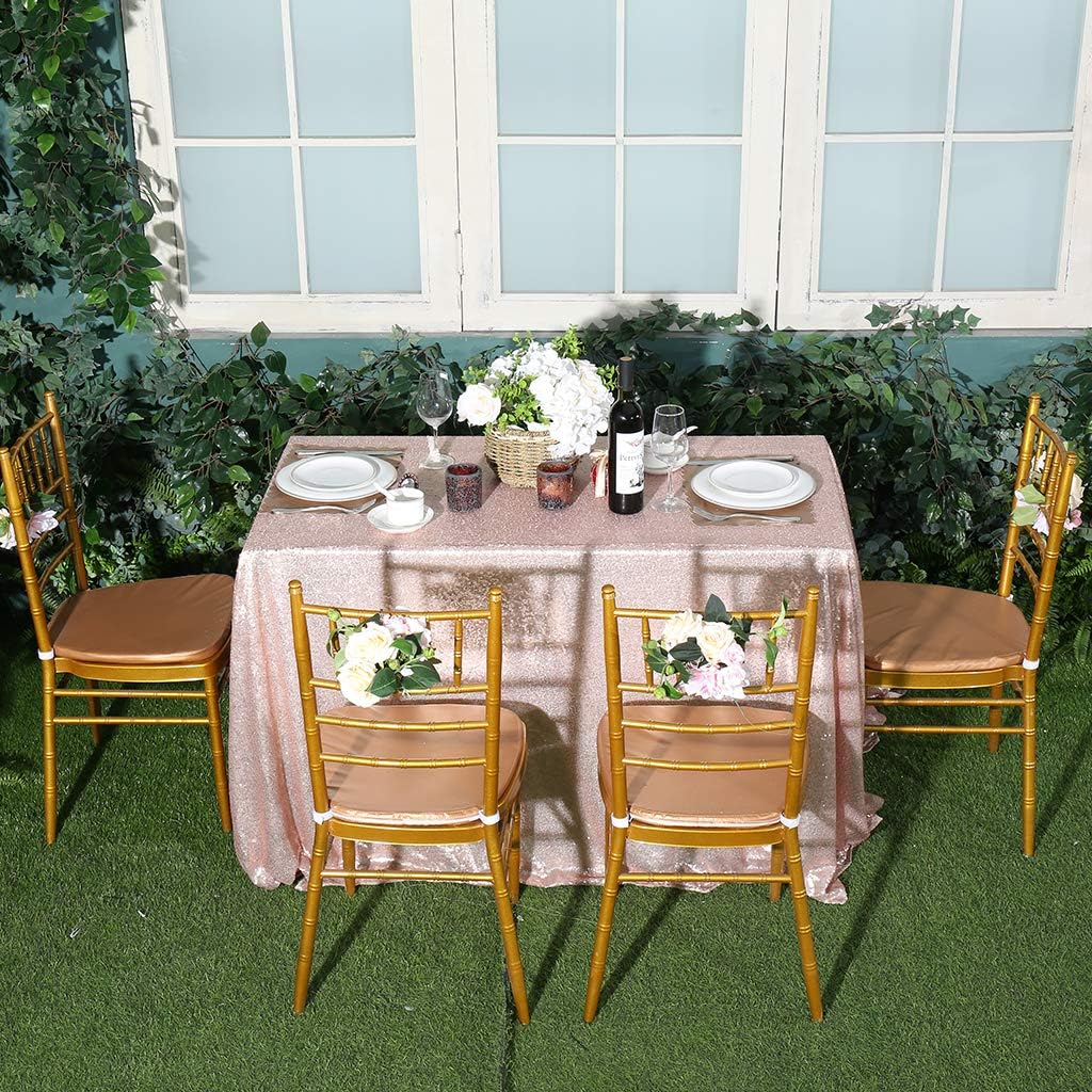 Eternal Beauty Sequin Tablecloths Rectangle Champagne 152 x 260 cm for wedding Halloween Chrismas Party Banquet New Year’s Day - Image 3