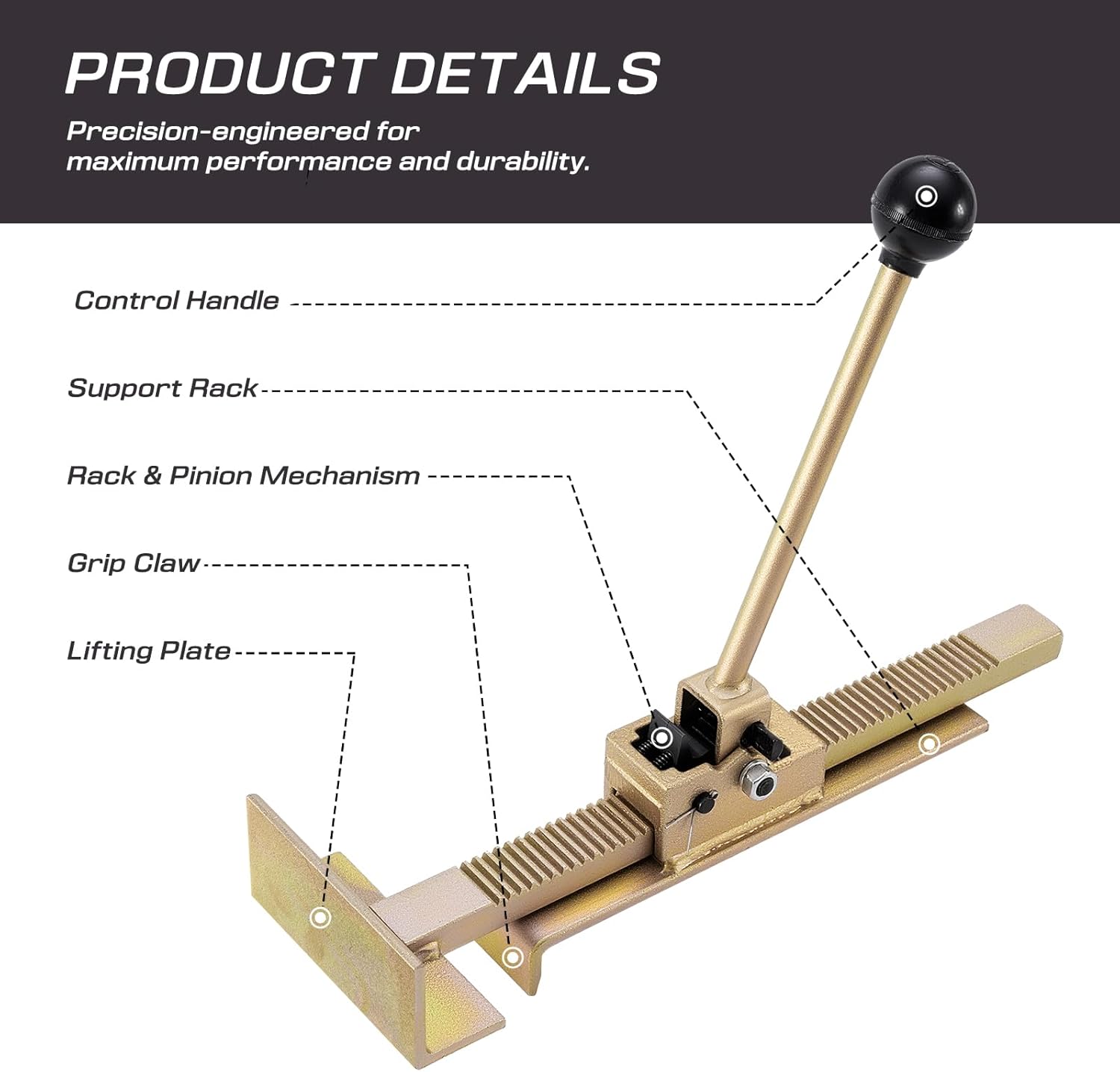 2 Pack Flooring Jack Set for Hardwood Floors Heavy Duty Adjustable Wall Jack Tool with Non Slip Scratch Resistant Pads for Wood and Laminate Floor Installation