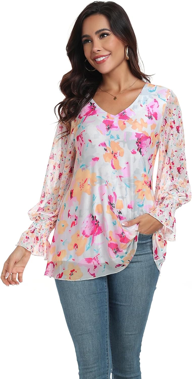 SeSe Code Flowy Tops Long Sleeve Blouses for Women Dressy Casual Dress Shirts Trendy 2024 - Image 2