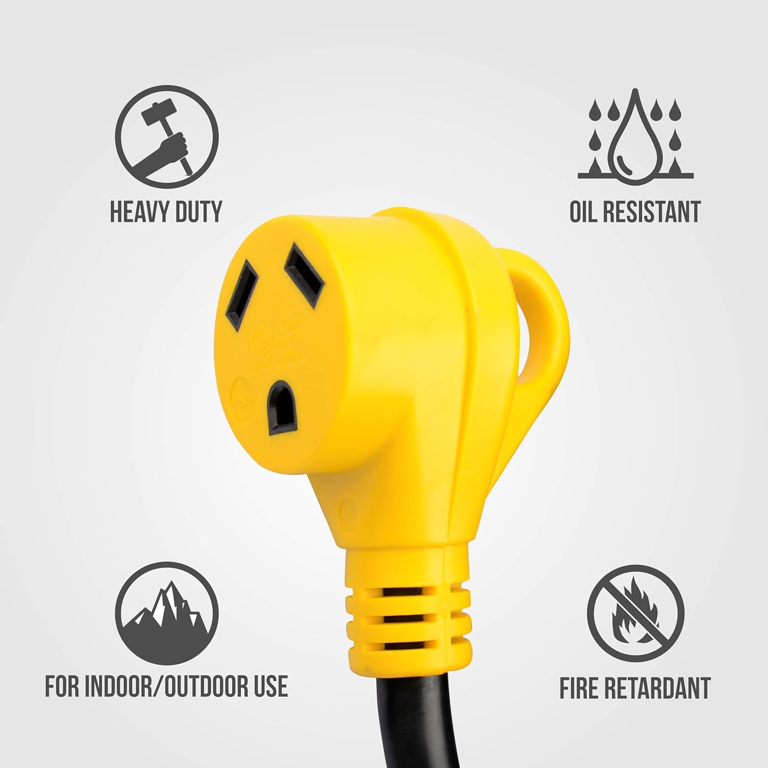 Bеѕt Prоmо 30Amp RV Power Extension Cord, Heavy Duty Generator Power Cord with Ergonomic Handle, Pure Copper, TT-30P Male and TT-30R Female, 10AWG3C STW, ETL Listed, 30 Feet by ClearMax