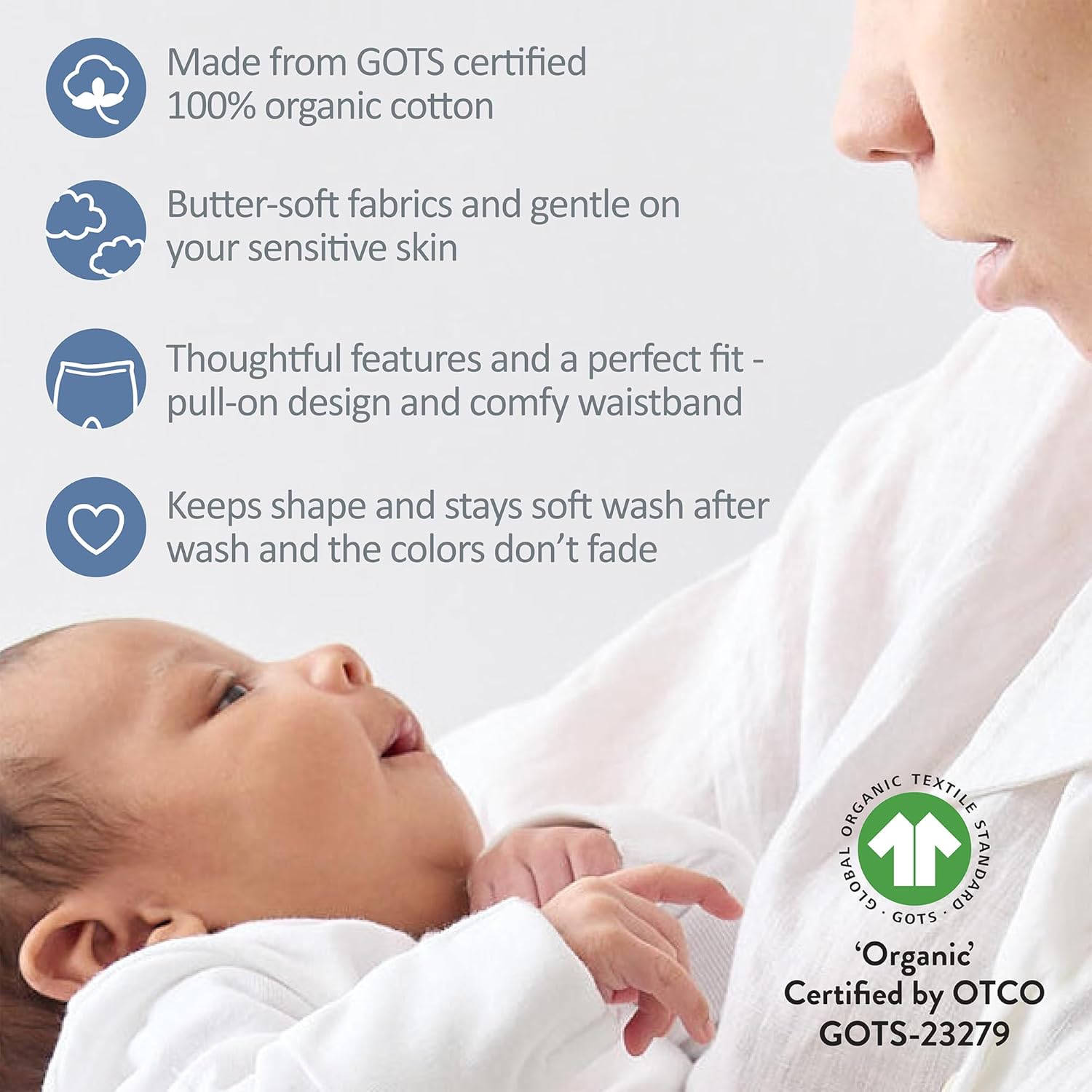 Unisex-Baby Harlowe 3-Pack Pants​ 100% Organic Cotton for Baby Boys & Girls - Image 5