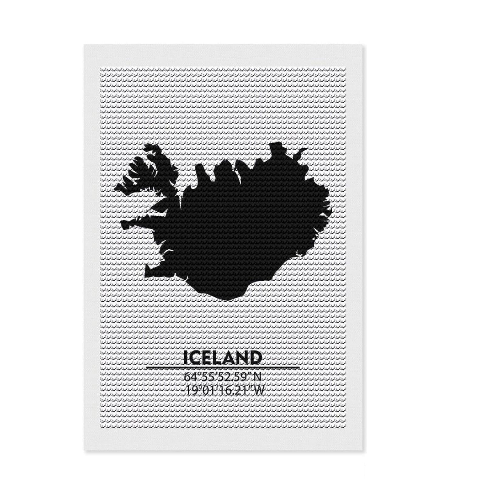 Junmoney Iceland Round Drill Diamond Painting 8"x12", for Beginners, Simple to Start, Modern Decor, Birthday Gift, Easy to Enjoy
