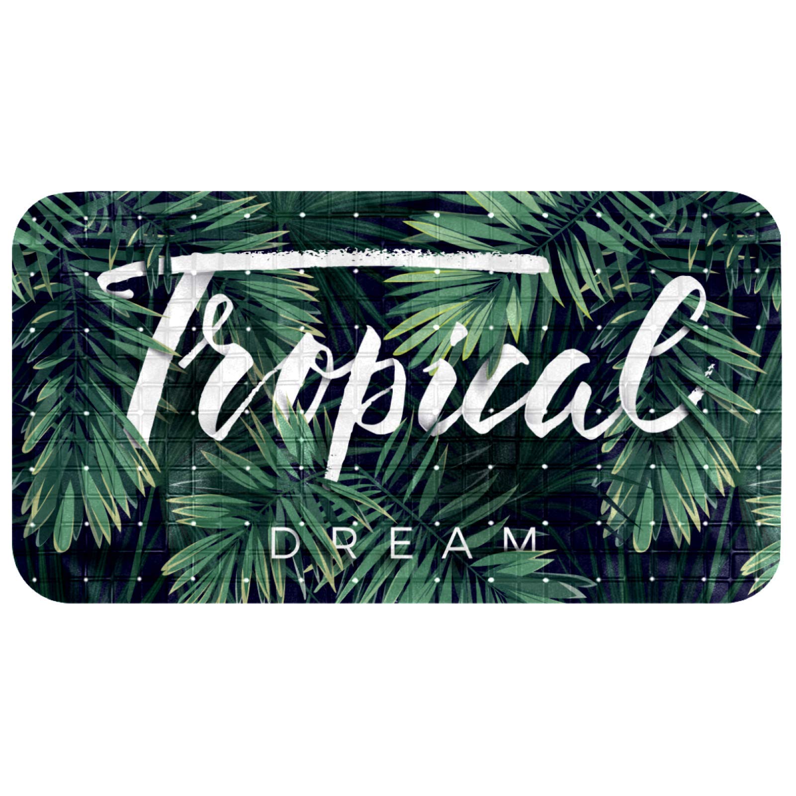 Alfombrillas de baño con ventosas de succión firme y diseño de hojas tropicales anti-deslizamiento
