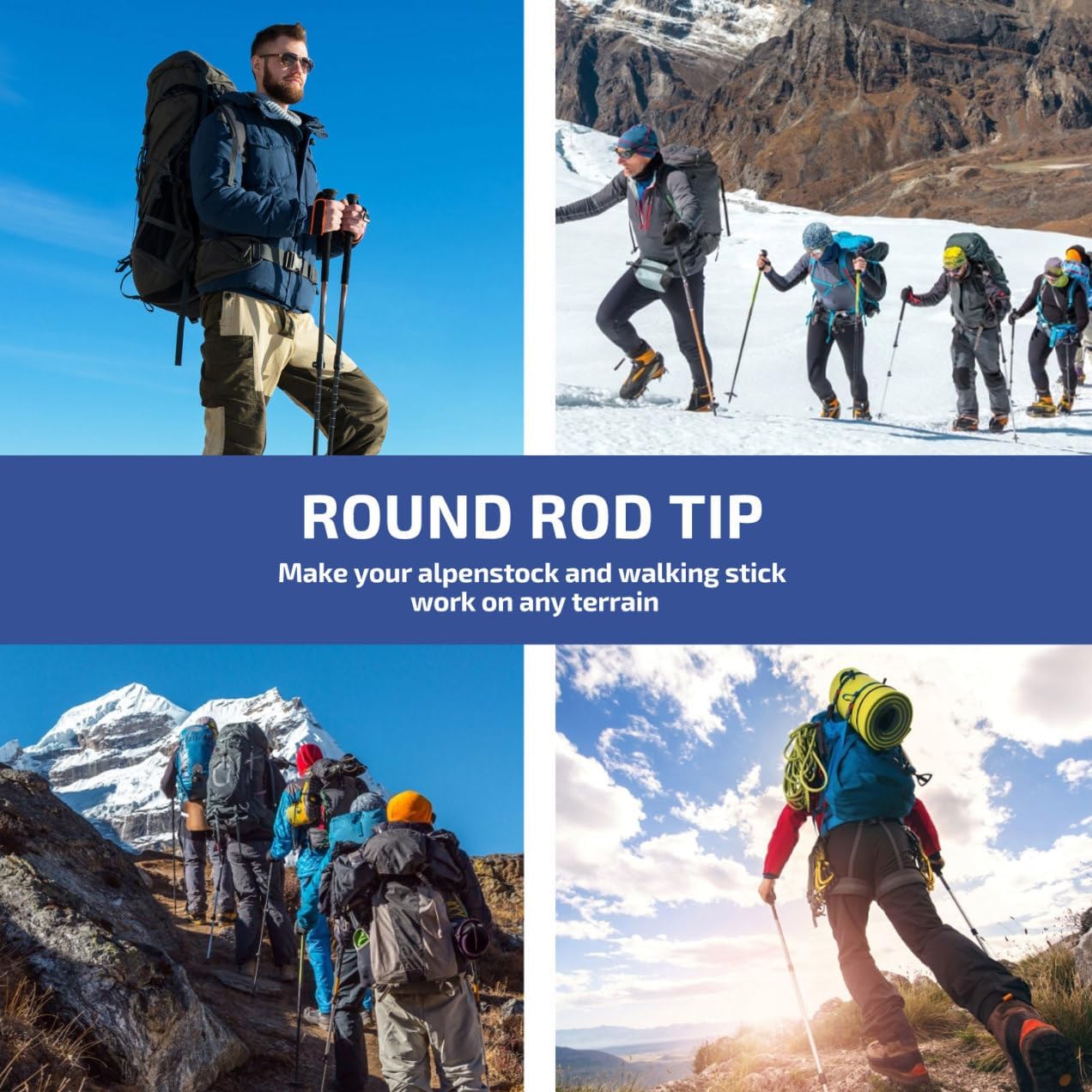 4pcs Tungsten Steel Trekking Pole Tips Wear-Resistant Climbing Rod Accessories for Hiking Outdoor Adventures Compatible Standard Hiking Poles