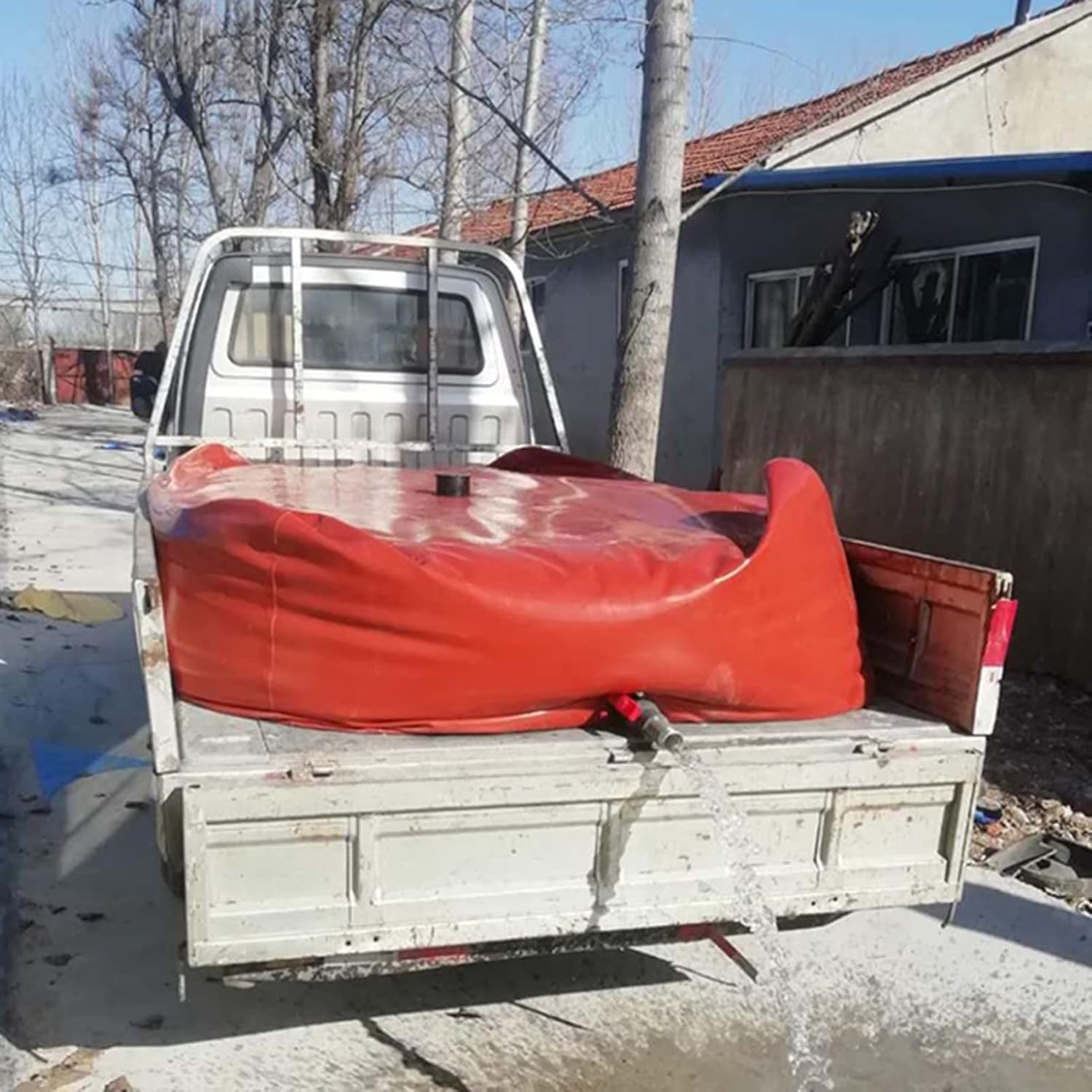 Serbatoio d'Acqua Flessibile per Camper, Colore Marrone, con valvola di intercettazione, capacità 500/200/100/60 Litri, Serbatoio d'Acqua di Emergenza Portatile e Pieghevole, Ideale per Camp