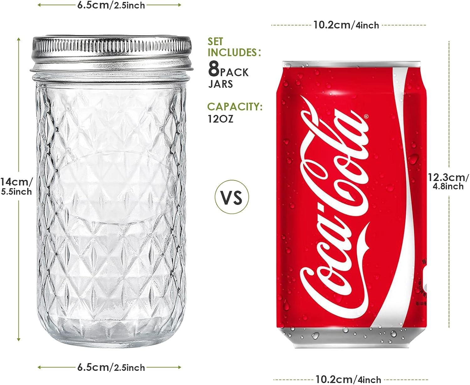 Aitsite 12OZ Mason Jars, 15 Piece Canning Jar Set With Regular Lids, Ideal for Jelly, Jam, Honey, Wedding Favors, Shower Favors, Baby Foods, DIY Magnetic Spice Jars: Home & Kitchen