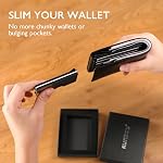 RUNBOX Slim Wallet for Mens - RFID Blocking Metal Card Holder with Money Clip,Minimalist Thin Front Pocket Wallet, Holds 15 Cards,Gifts for Men,Men's Accessories