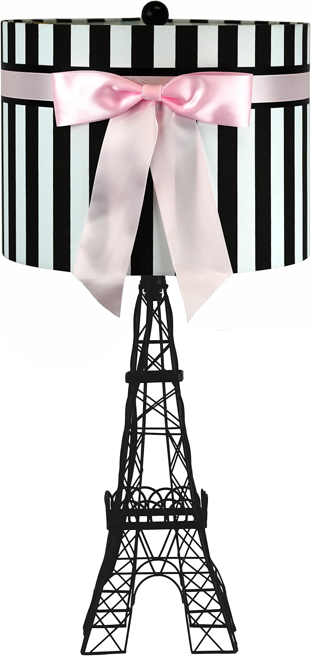 24.5" Eiffel Tower Table Lamp with Bowknot Shade (Pink)