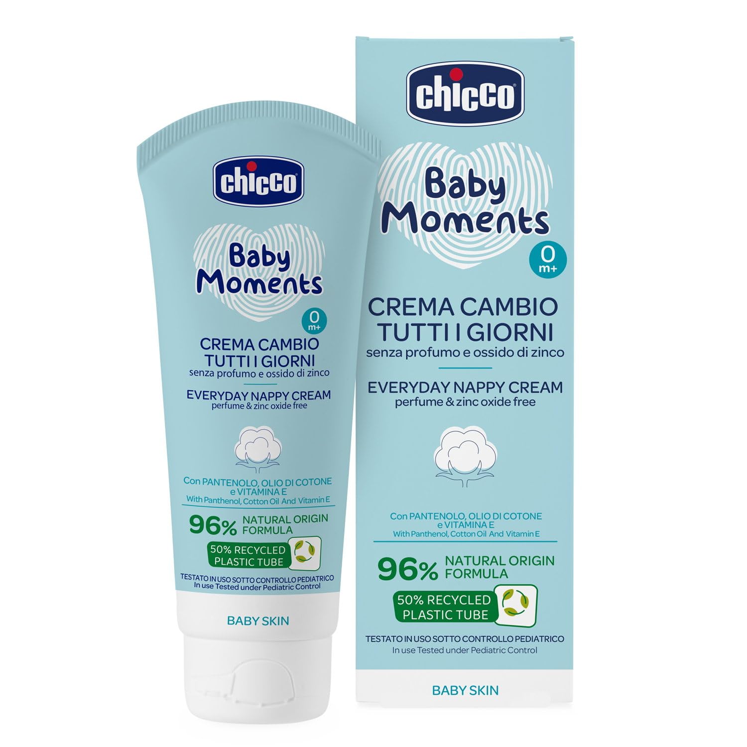 Chicco Baby Moments Pasta Cambio Tutti i Giorni, Pasta Cambio Pannolino, Texture Leggera, 100 ml