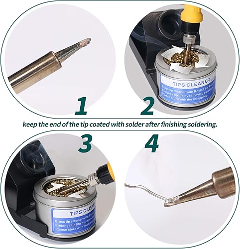 Miniatura 8 de YIHUA Paquete de estación de soldadura profesional 939D+ con tapete de reparación electrónica M180 de 17.32 x 12.20 pulgadas con soporte de hierro,