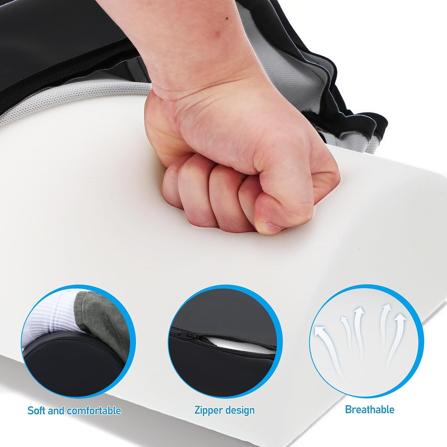 Semi-Cylindrical Memory Foam Cushion for Massage Table | Pu Upholstery, Easy Maintenance, Ergonomic, for Massage Tables And Beauty Salons
