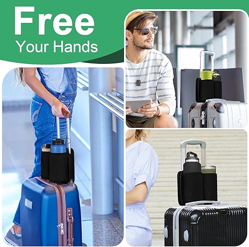 Miniatura 8 de Accmor Portavasos de viaje para equipaje, soporte universal para maleta, manos libres, para bebidas, maleta, taza de equipaje, regalos para