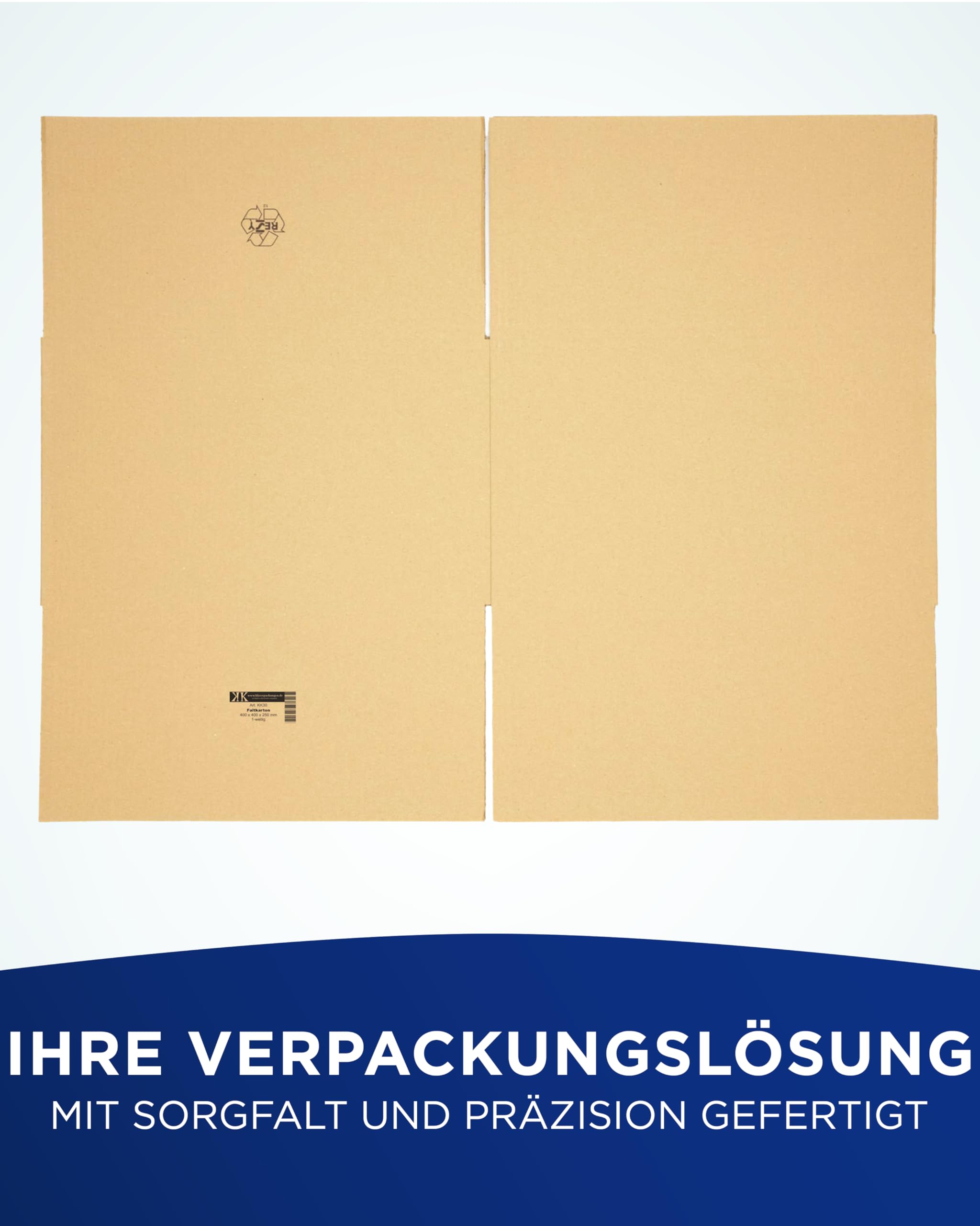 KK Verpackungen Versandkartons 400 x 400 x 250 mm Braun 1-wellig (Außenmaß 405 x 405 x 260 mm) | 50 Stück, Faltkartons Kartons geeignet für Versand als DHL Paket DPD Hermes GLS Paketklasse M (KK30)