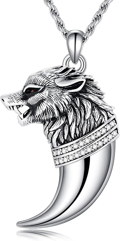 Men Wolf Tooth Necklace Wolf Head 
