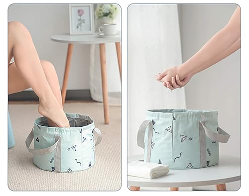 Miniatura 8 de Cuenca de baño plegable de 24 litros para remojar pies grandes para hombres, portátil, cubo de agua para viajes y campamento, color gris