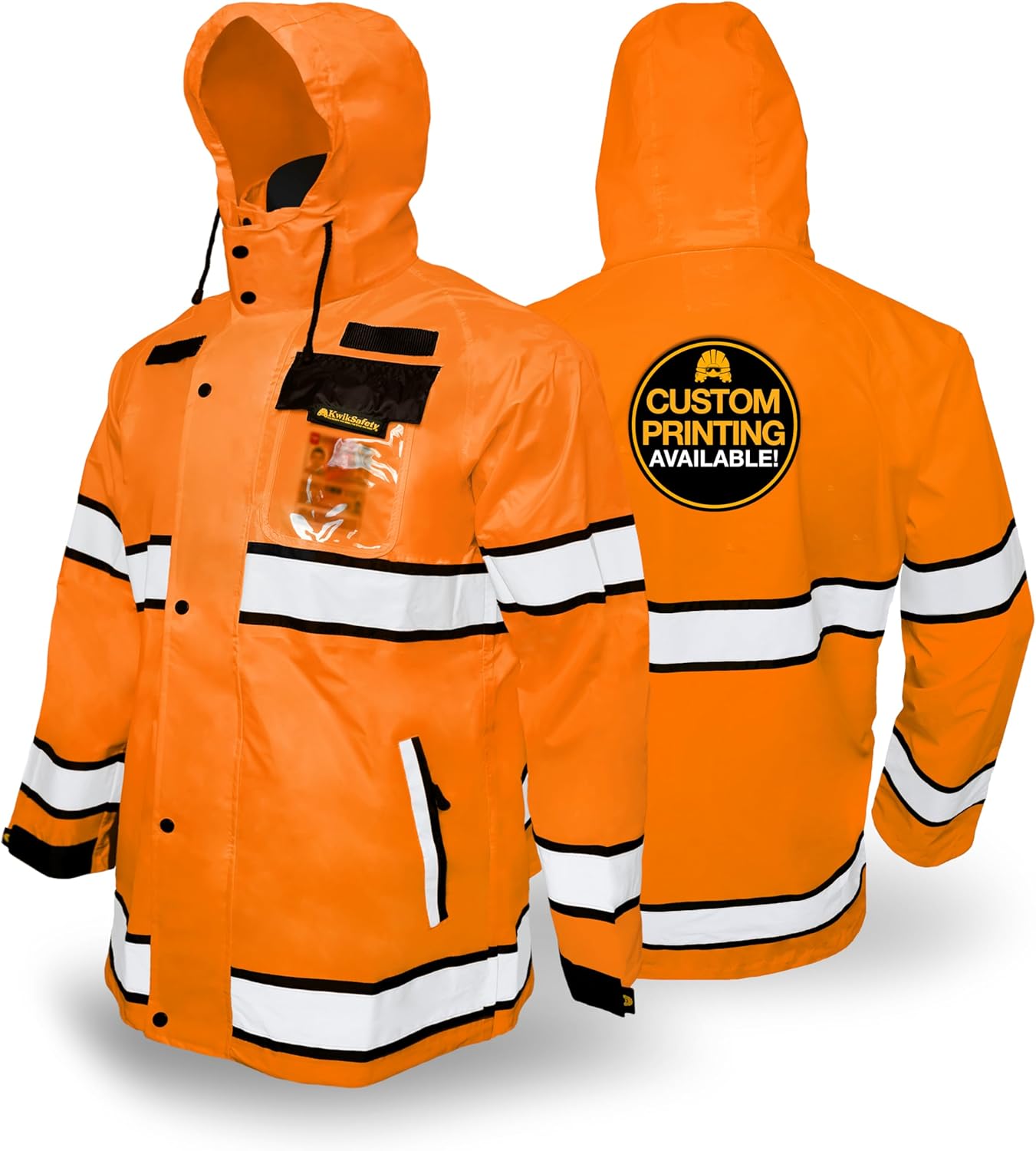 KwikSafety - Charlotte, NC - TORRENT Rain Jacket & Trench Coat ANSI OSHA Class 3 High Visibility Jacket Hi Vis Rain Gear
