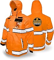 Vista 9 de KwikSafety - Charlotte, NC - Chaqueta de lluvia TORRENT y gabardina ANSI OSHA clase 3 de alta visibilidad, equipo de lluvia Hi Vis Amarillo