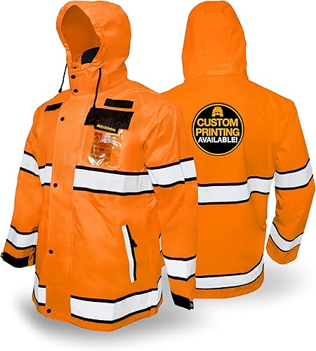 Miniatura 9 de KwikSafety - Charlotte, NC - Chaqueta de lluvia TORRENT y gabardina ANSI OSHA clase 3 de alta visibilidad, equipo de lluvia Hi Vis Amarillo