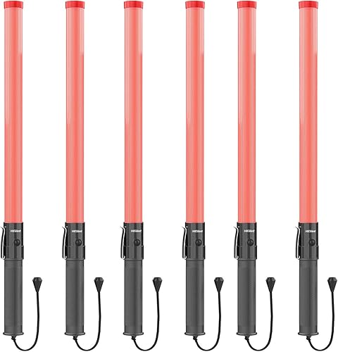 Miniatura 9 de HiGiant Paquete de 6 varitas de tráfico de 21 pulgadas, bastón de control de tráfico LED, varitas de luz naranja pequeñas con 2 modos intermitentes,