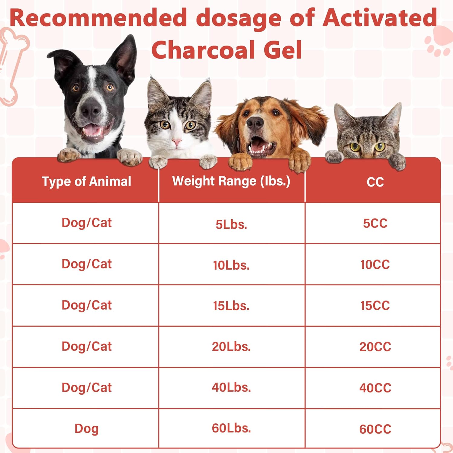 Activated Charcoal Paste for Dogs and Cats (60 ml) - Digestive Supplement, Daily Oral Care Paste for Pets