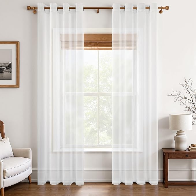 MRTREES Voile Curtains Set of 2