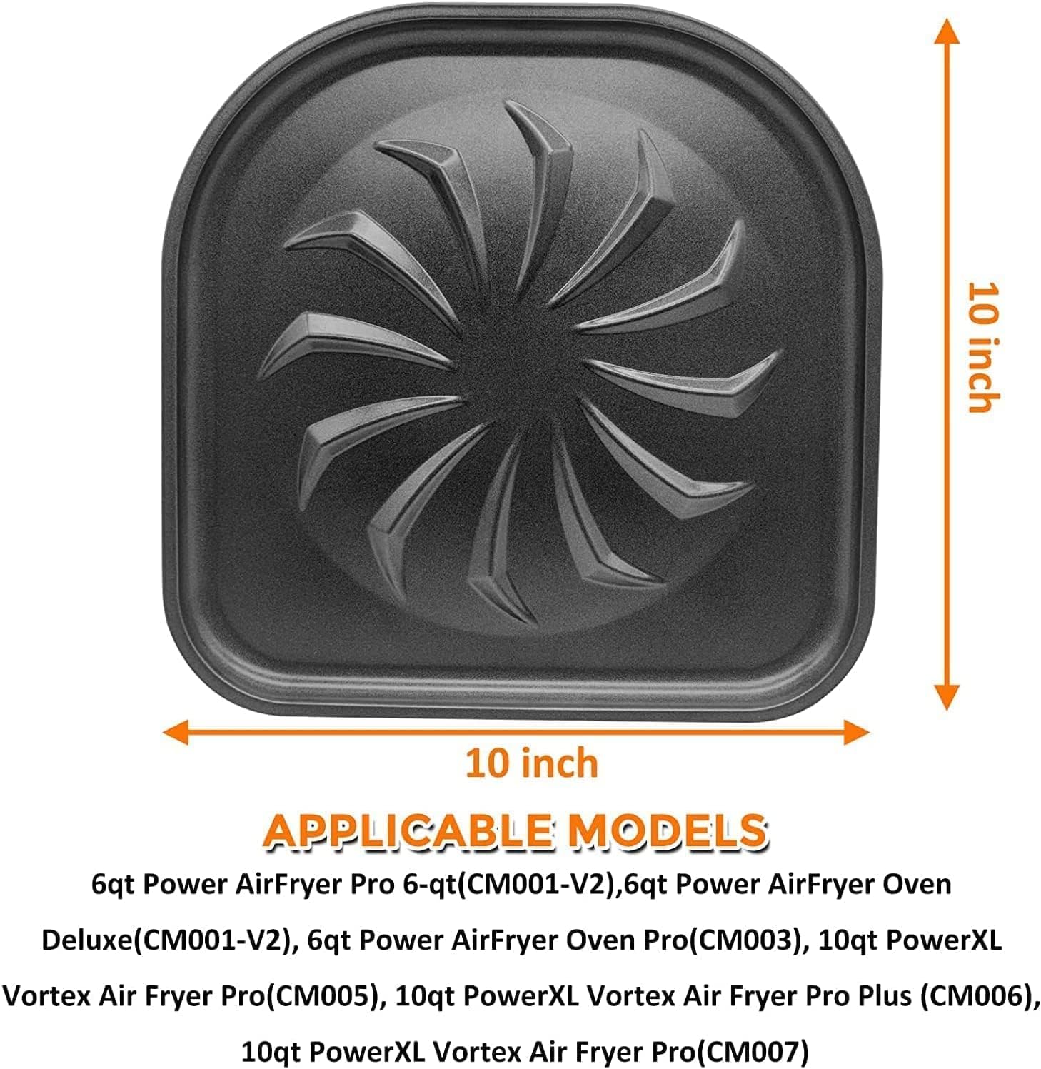 GCQ 2 PCS Drip Tray for 6QT 10QT PowerXL Vortex Air Fryer Pro Oven, Air Fryer Replacement Parts Accessories for PowerXL Air Fryers, Non-Stick Drip Pan,Dishwasher Safe