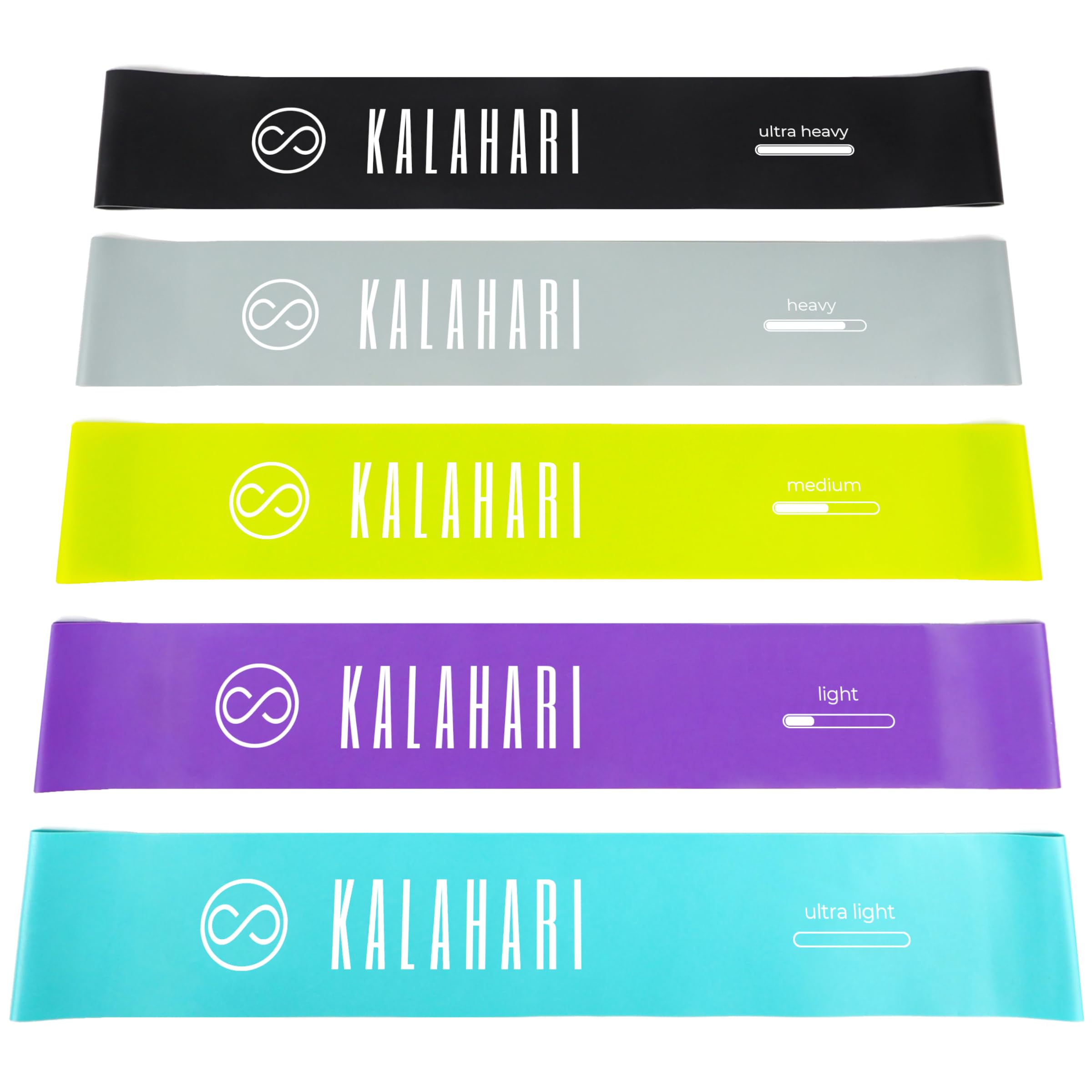 KALAHARI Resistance Bands SET of with exercise Ebook and Bag Elastic  Bands Fitness with resistance levels for Strength Training, Gym, Yoga