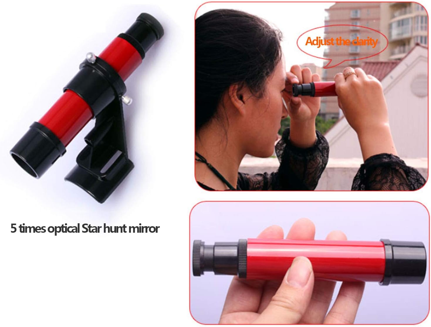 Children's Astronomical Telescope 300mm/70mm monocular Portable Refractor Telescope Eyepiece (H6mm H20mm) 3X Extender Retractable Tripod Suitable for Astronomical Observation Concert