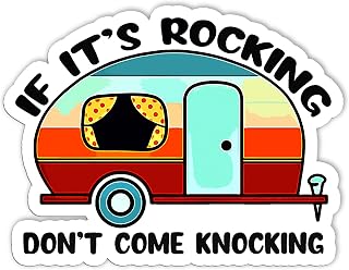 If It S Rocking Don’T Come Knocking Funny Retro Sticker, Sticker Maker, Stickers for Laptop, Guitar, Motorcycle, Bike, Skateboard, Luggage, Phone, Hydro Flask