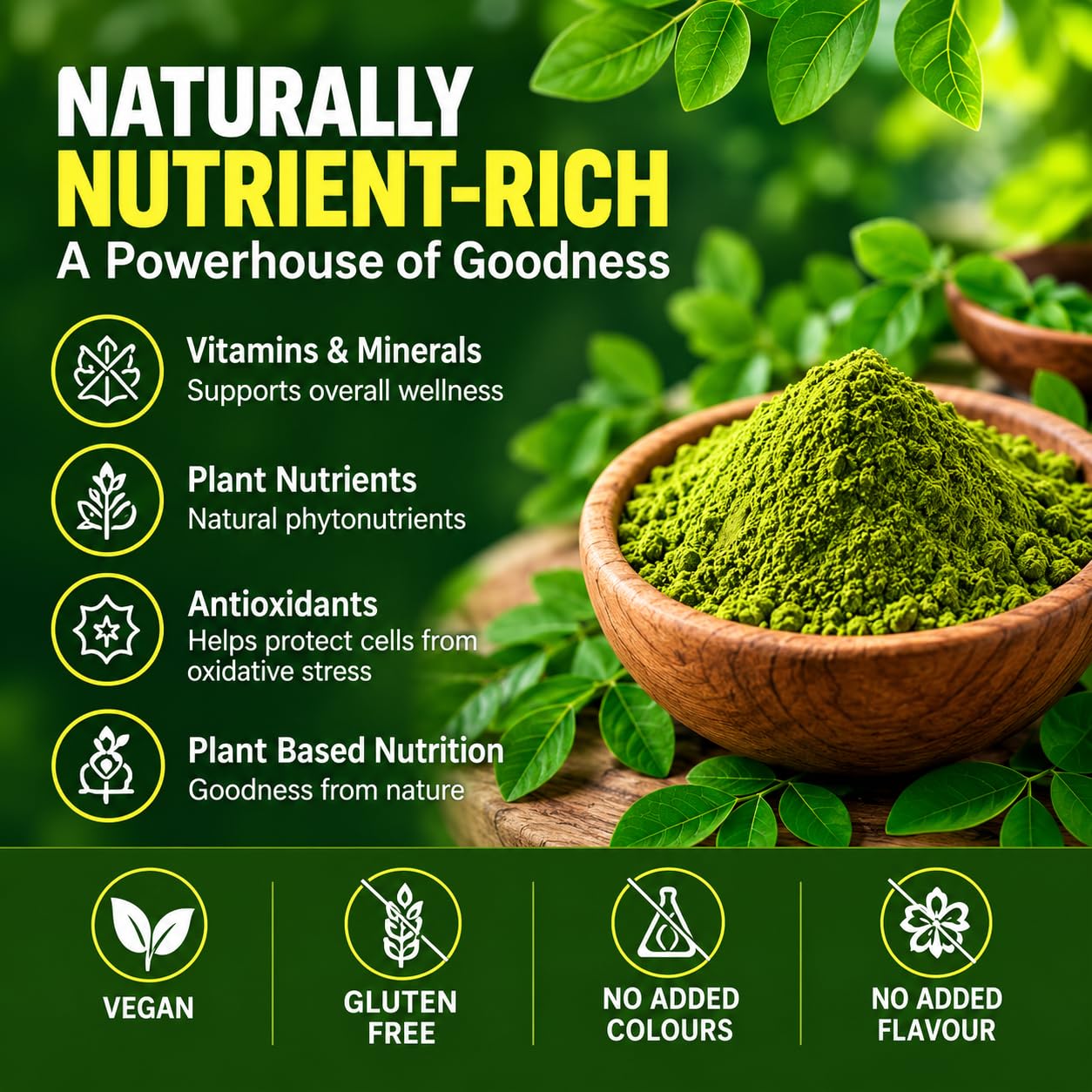 DHITYA'S ORGANIC Organic Moringa Powder Natural Leaf Powder 100g — Amazon image 7