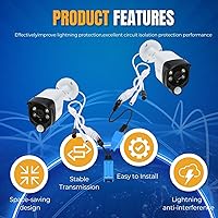 Vista 3 de TNP - Kit combinador/divisor de cable Ethernet RJ45 (2 pares), 2 macho a 1 hembra y 1 macho 1 hembra a 1 hembra adaptador de datos POE LAN Ethernet