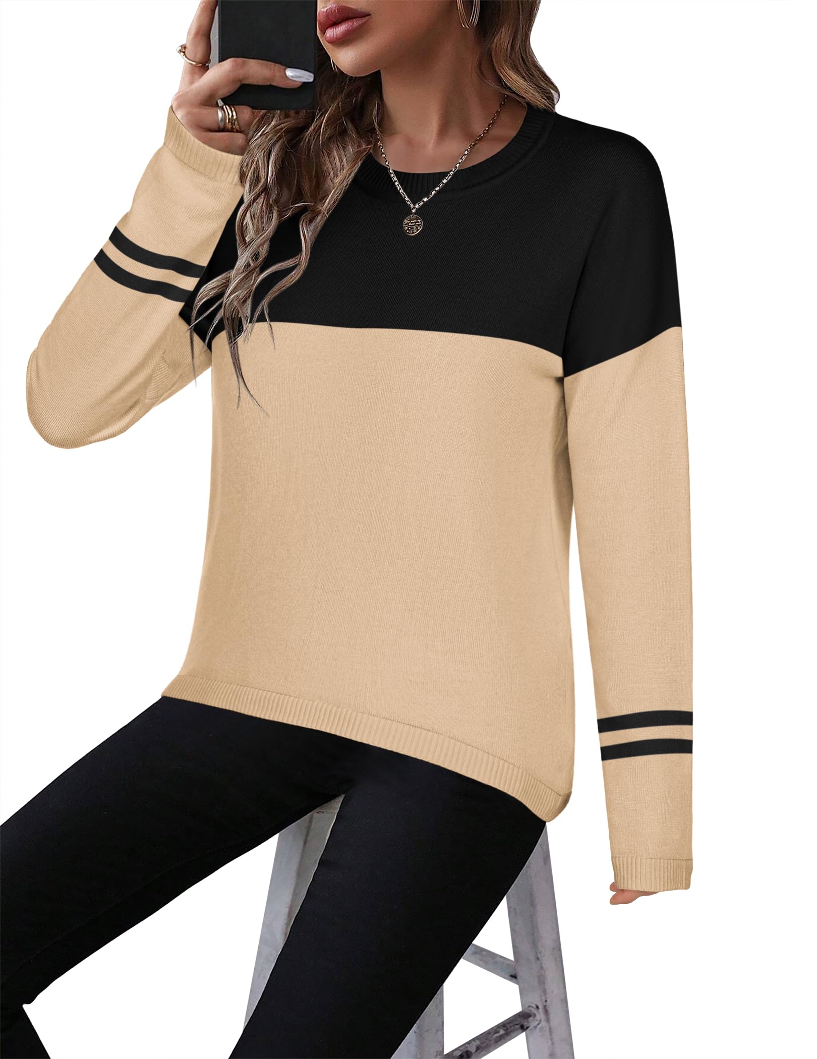 Zeagoo Maglioni per le donne Abiti autunnali Trendy 2025 Camicie a maniche lunghe Bussiness Casual Knit Pullover Maglione Top