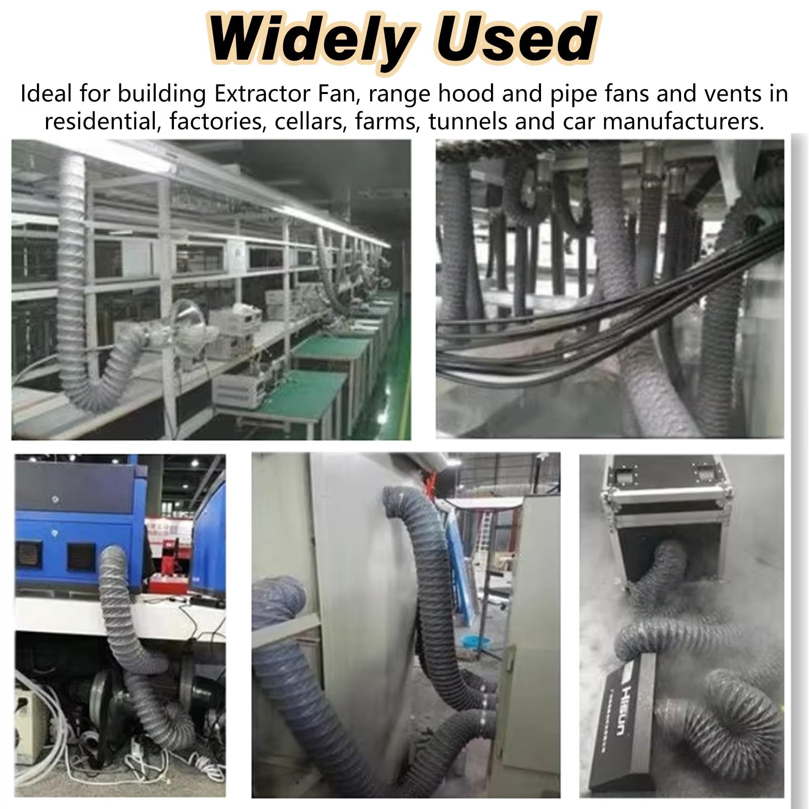 Tubo Flexible Conducto De Ventilación De Nailon Para Campana Extractora, Manguera Flexible Aislada Para Extractor De Aire En Sótanos, Baños Y Espacios Reducidos, Tubo De Ventilación Para Áticos.(Dia 4
