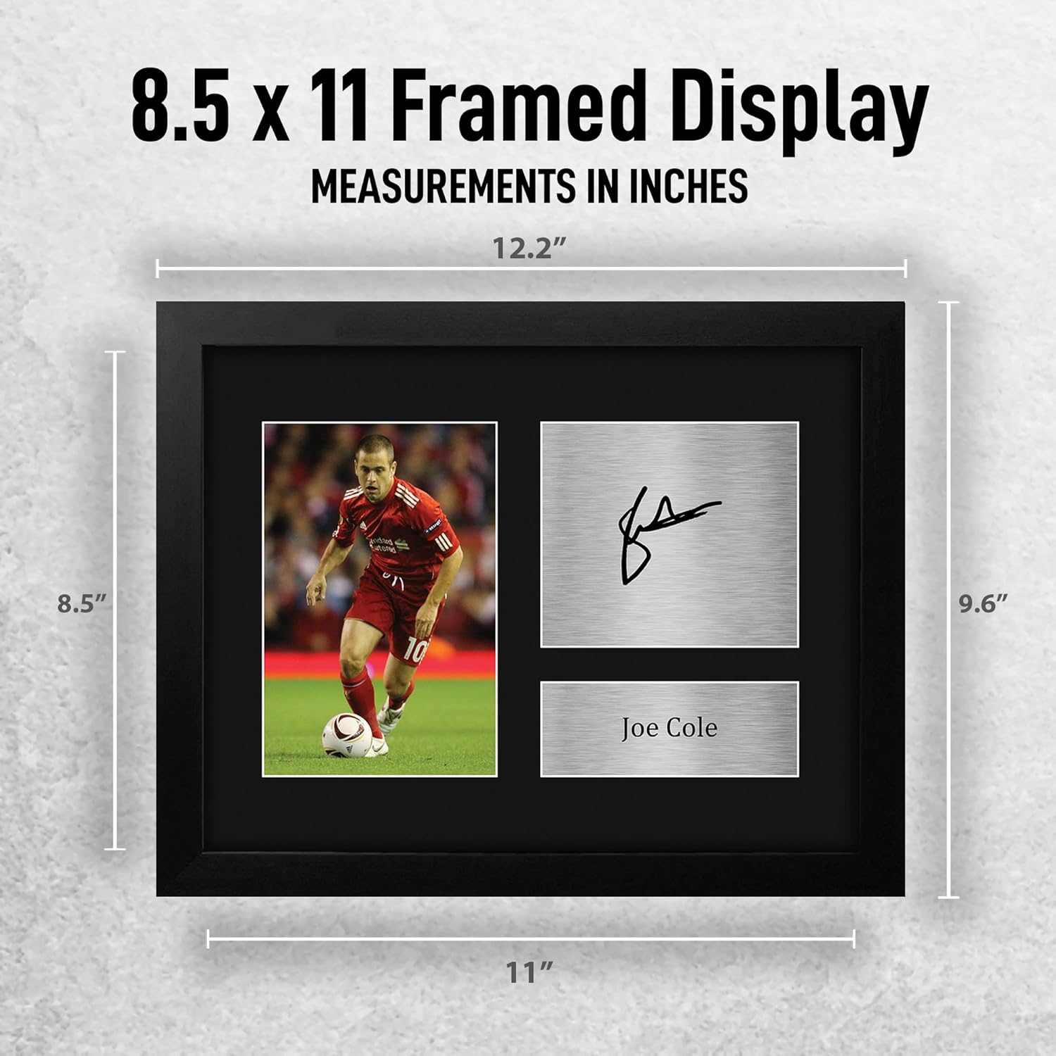 HWC Trading Joe Cole Liverpool Gifts Printed Signed Autograph Picture for Soccer Fans and Supporters - US Letter Framed (ID-008087)