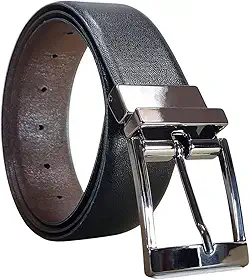 Cinto Masculino Couro Bovino Social Fivela Metal Giratória Dupla Face Moderno Top