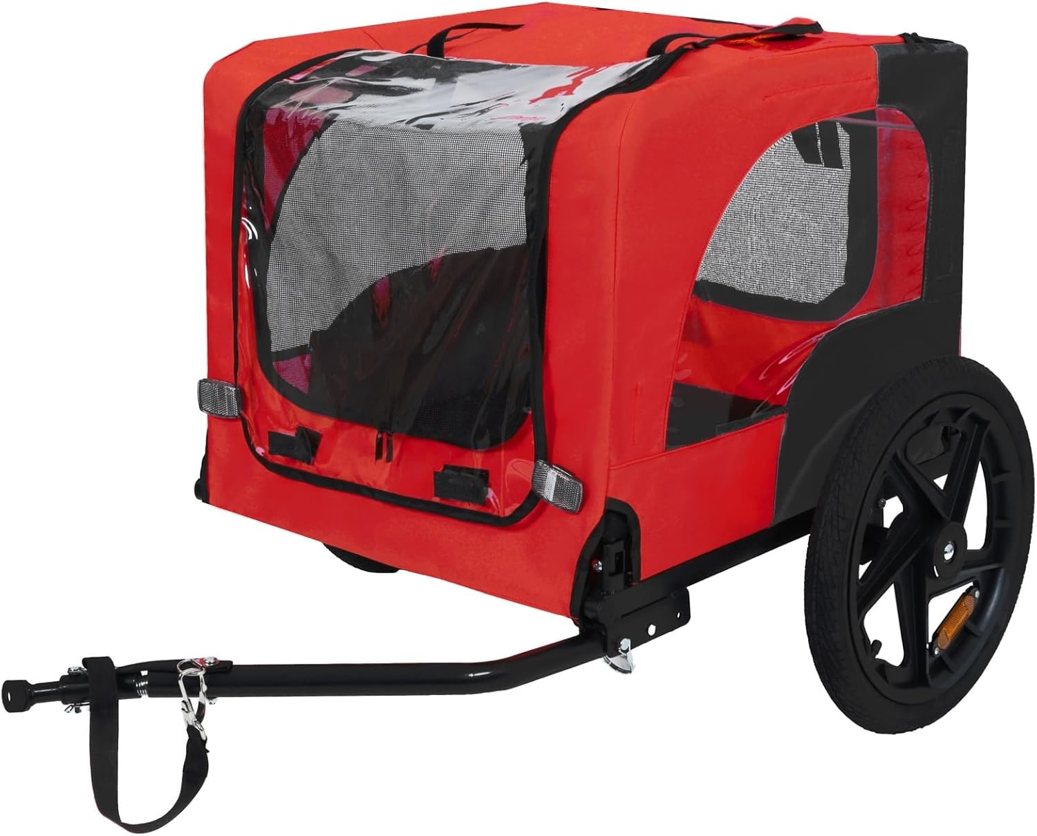 Dog Bike Trailer, Suitable for Small and Medium Pets, 2-in-1 Pet Stroller Cart Bicycle Carrier, Easy Folding Cart Frame with Quick Release Wheels, Non-Slip Floor, Internal Leash