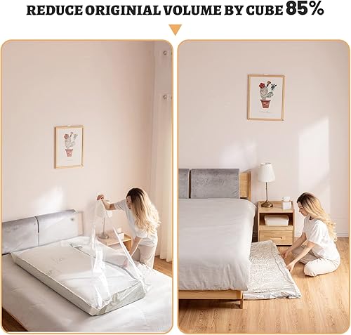 Miniatura 7 de Bolsa de vacío para colchón, bolsas de almacenamiento al vacío de 86 x 39 pulgadas, bolsas de vacío de gran tamaño, bolsas reutilizables para