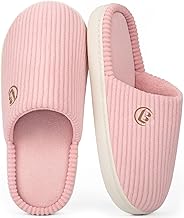 LongBay Women’s Warm Slippers Comfy Corduroy Memory Foam Slip On House Shoes Indoor Outdoor Non-Slip Sole