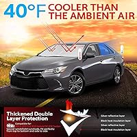 Vista 2 de KAYZT Parasol para parabrisas para Toyota Camry 2012-2017 LE XLE Hybrid SE XSE Sedan plegable, accesorios de ajuste personalizado para ventana