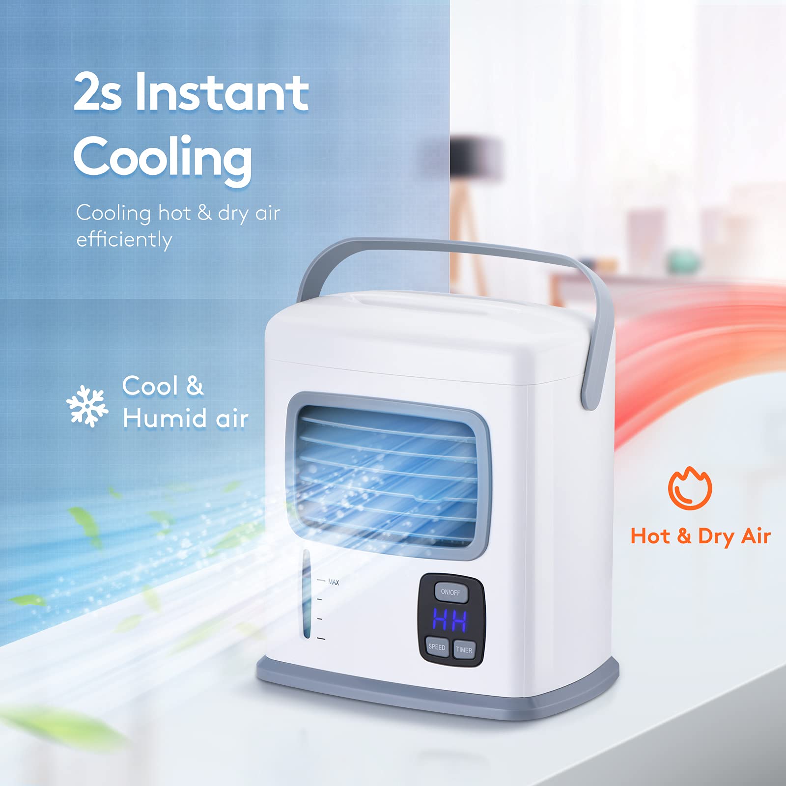 Amazon | ポータブルエアコンファン 小さな部屋用 3イン1 パーソナル