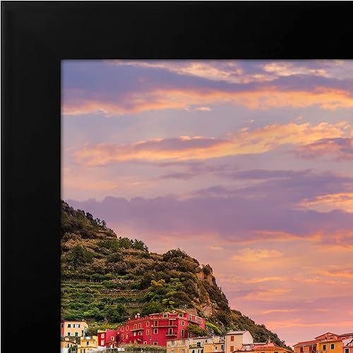 Miniatura 3 de Americanflat - Portarretratos de madera manufacturada de 14 x 18 pulgadas, color negro, marco para fotos con vidrio inastillable y accesorios para